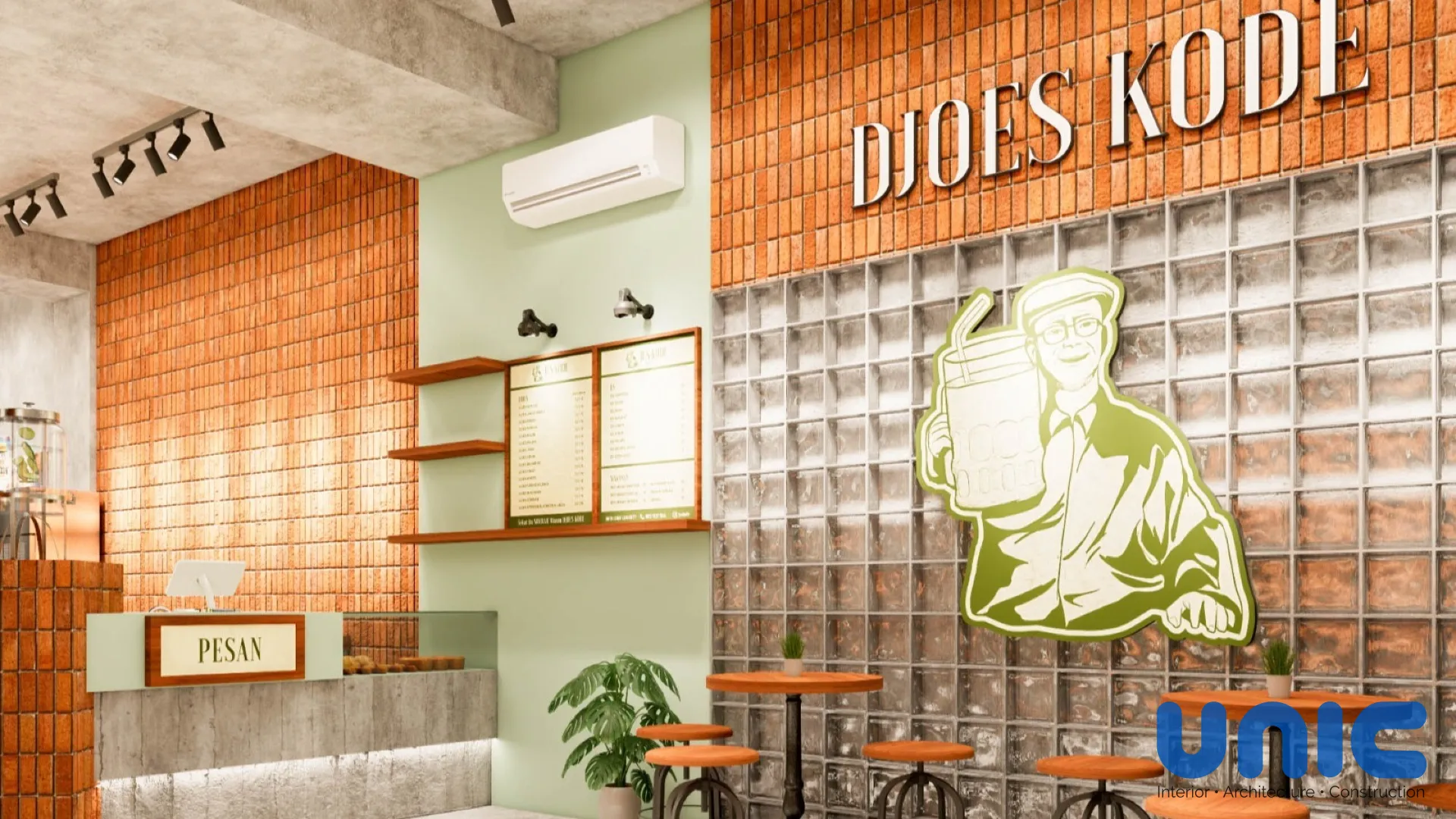 Desain Interior Cafe Djoes Kode Surabaya: Estetika Industrial Modern di G-Walk Citraland - Custom Furniture G-Walk, Citraland Surabaya