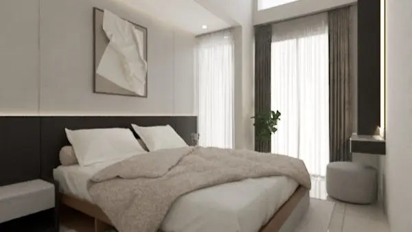 Interior Kamar Utama Minimalis Grand Pakuwon Surabaya: Solusi Cerdas Ruang Terbatas