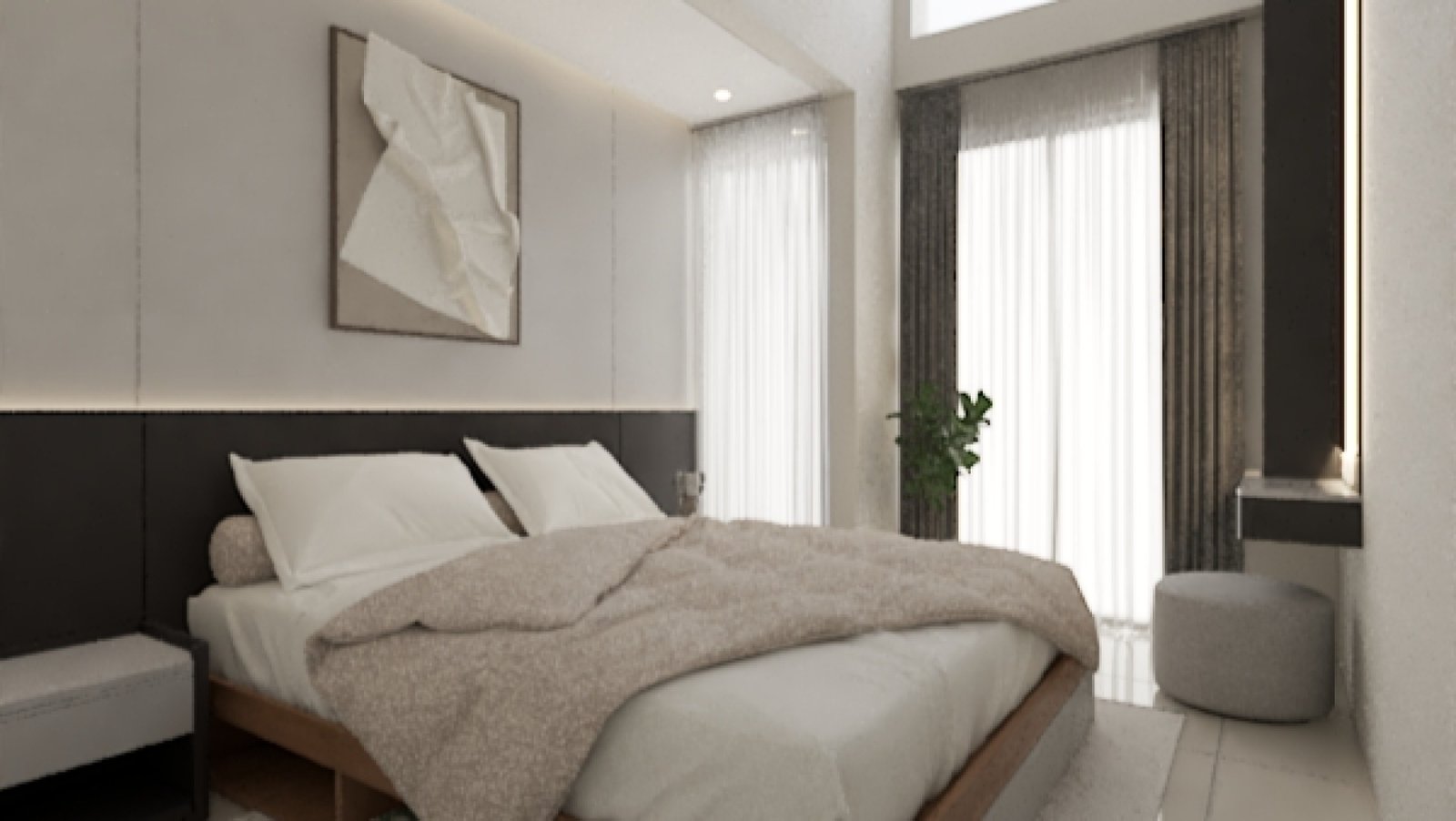 Interior Kamar Utama Minimalis Grand Pakuwon Surabaya: Solusi Cerdas Ruang Terbatas - Custom Furniture Grand Pakuwon, Cluster Adelaide, Surabaya
