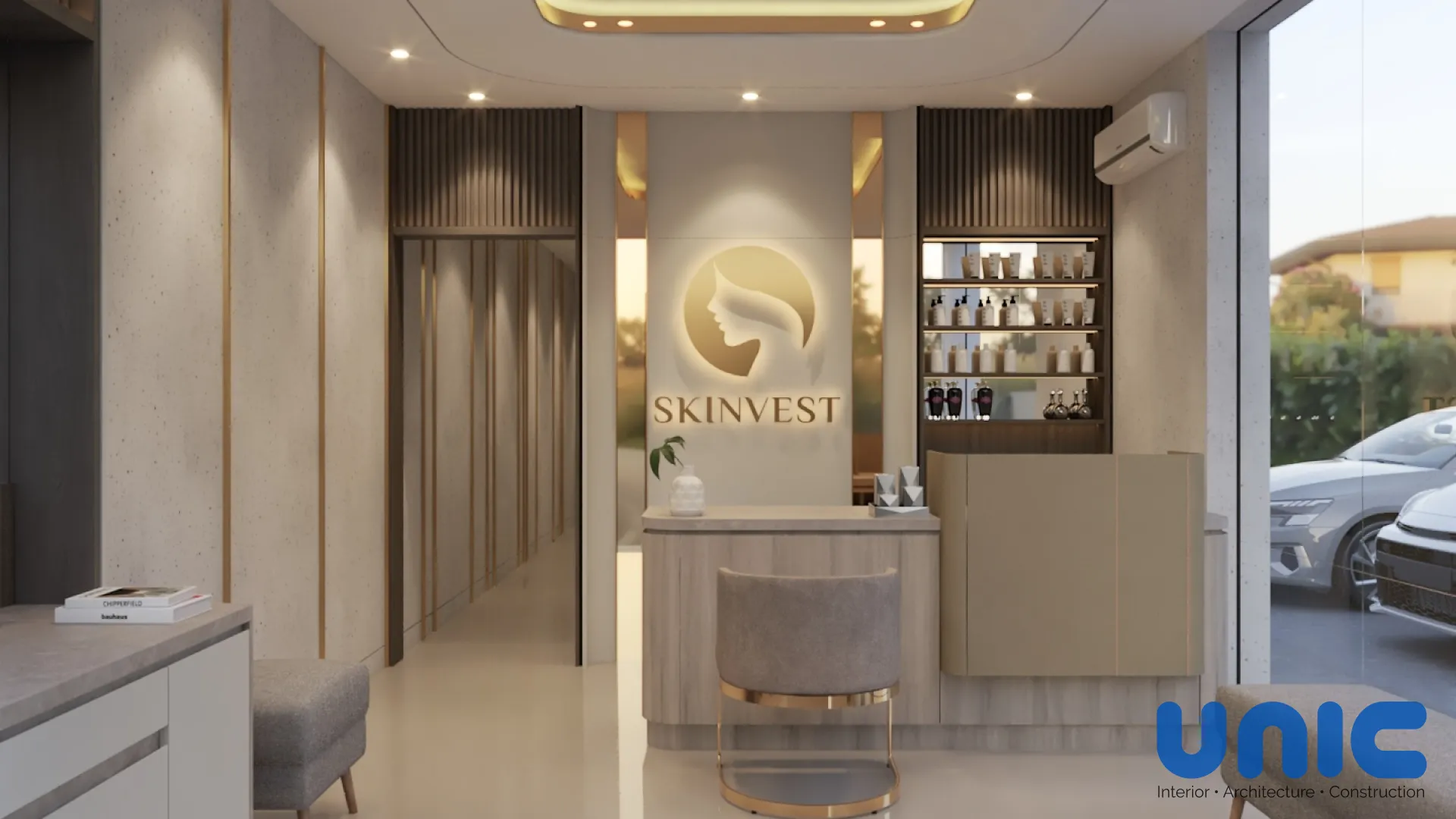 Interior Klinik Kecantikan Surabaya: Transformasi Ruko Skinvest yang Mewah & Instagramable - Custom Furniture Klinik Kecantikan Skinvet, Ruko Bintoro, Surabaya